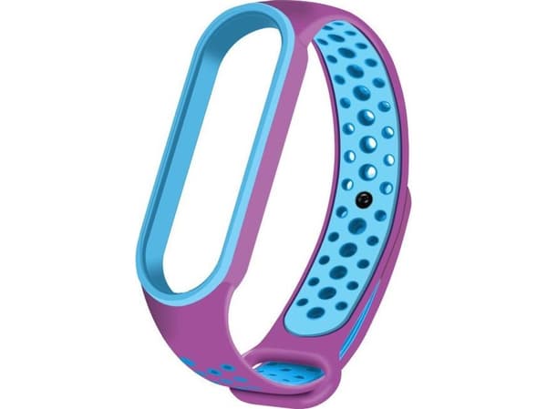 Hurtel Korvaava silikoni nauhanauha Xiaomi Mi Band 5 Dots violetti-sininen hihna