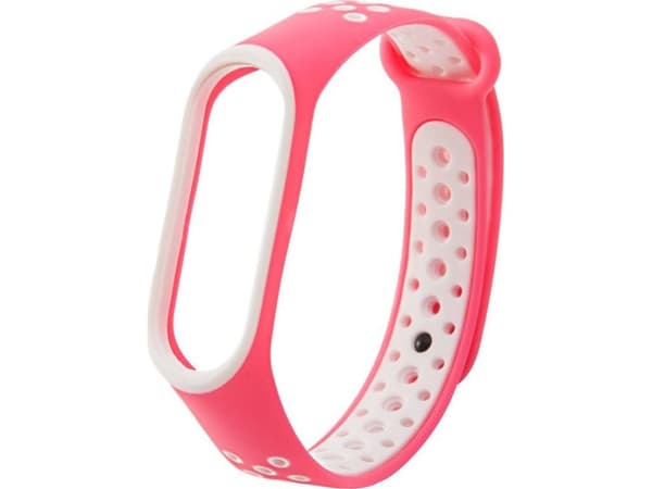 Hurtel Korvaava silikoni nauhanauha Xiaomi Mi Band 4 / Mi Band 3 Dots vaaleanpunainen ja valkoinen