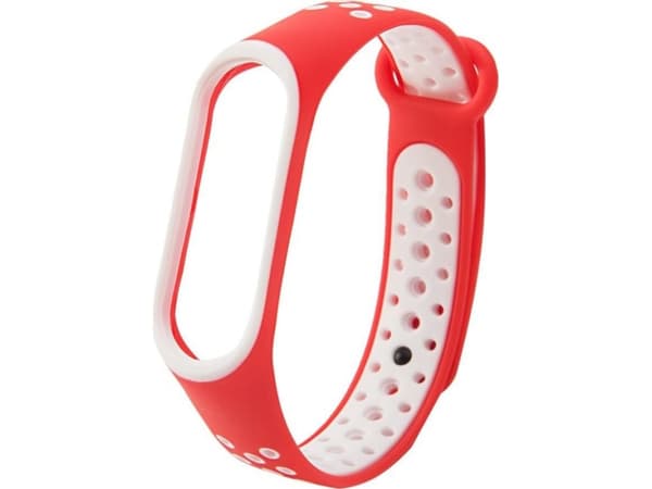Hurtel Ersättningsarmband i silikon för Xiaomi Mi Band 4 / Mi Band 3 Dots röd och vit