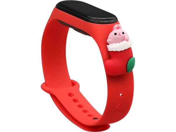 Hurtel Strap Xmas Armbånd for Xiaomi Mi Band 6 / Mi Band 5 Christmas Silikon Strap Armbånd Rød (Santa Claus 1)
