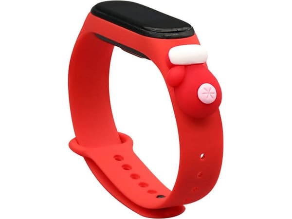 Hurtel Strap Xmas Armbånd for Xiaomi Mi Band 6 / Mi Band 5 Christmas Silikon Strap Armbånd Rød (Hanske)