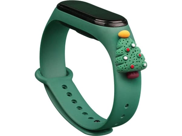 Hurtel julearmbånd til Xiaomi Mi Band 3/4 mørkegrønn (juletre 2)