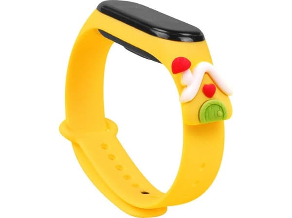 Hurtel hihna Xmas bändi Xiaomi Mi Band 4 / Mi Band 3 joulu silikoni hihna rannekoru keltainen (talo)