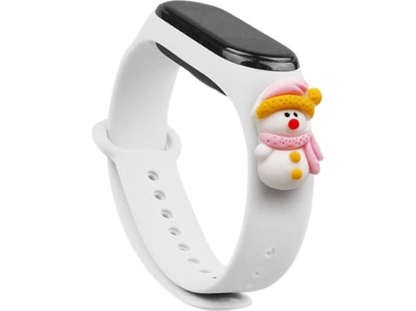 Strap Xmas band for Xiaomi Mi Band 4 / Mi Band 3 Christmas silikon stropp armbånd hvit (snømann 2)
