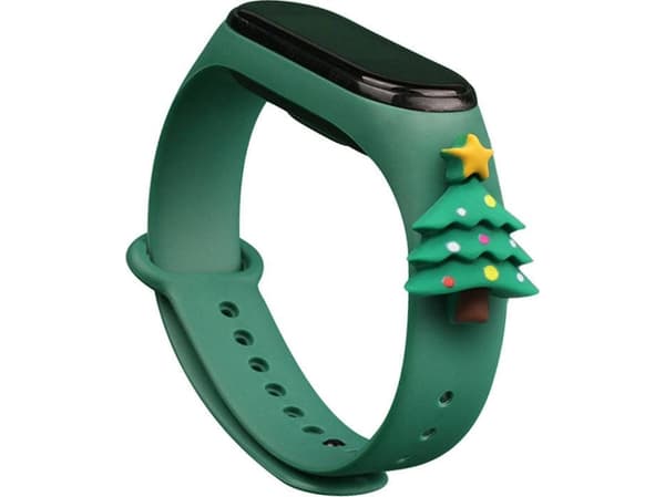 Hurtel Julband till Xiaomi Mi Band 3/4 mörkgrön (Julgran 1)