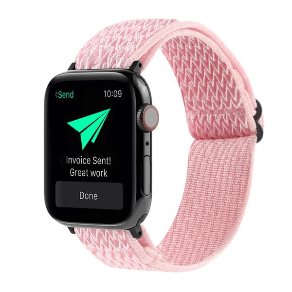 Vävd Nylonarmband Apple Watch 42/44/45/49 mm Rosa