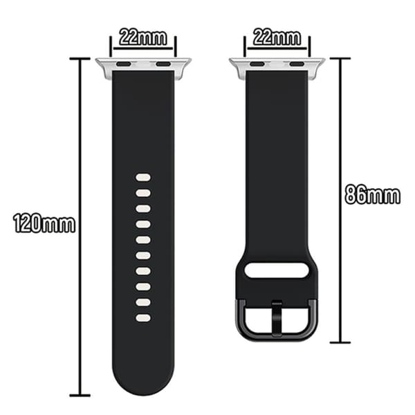 Soft Silikonarmband Apple Watch 42/44/45/49 mm Svart