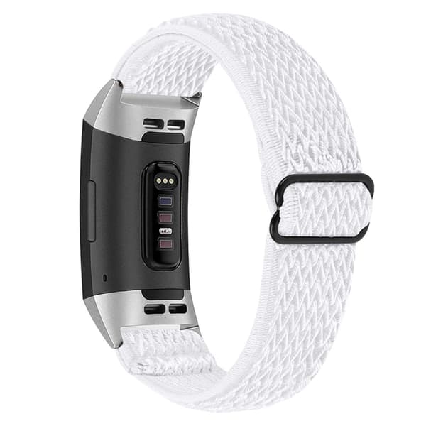 Vävd Nylonarmband Fitbit Charge 3/4 Vit