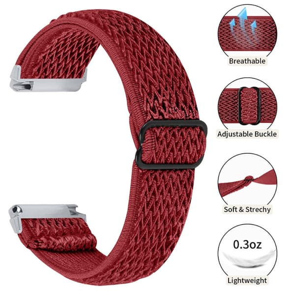 Vävd Nylonarmband Fitbit Versa/Versa 2 Röd