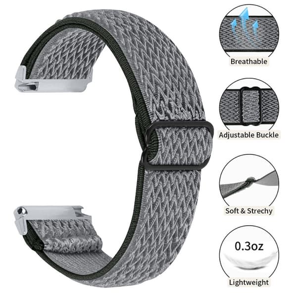 Vävd Nylonarmband Fitbit Versa/Versa 2 Grå