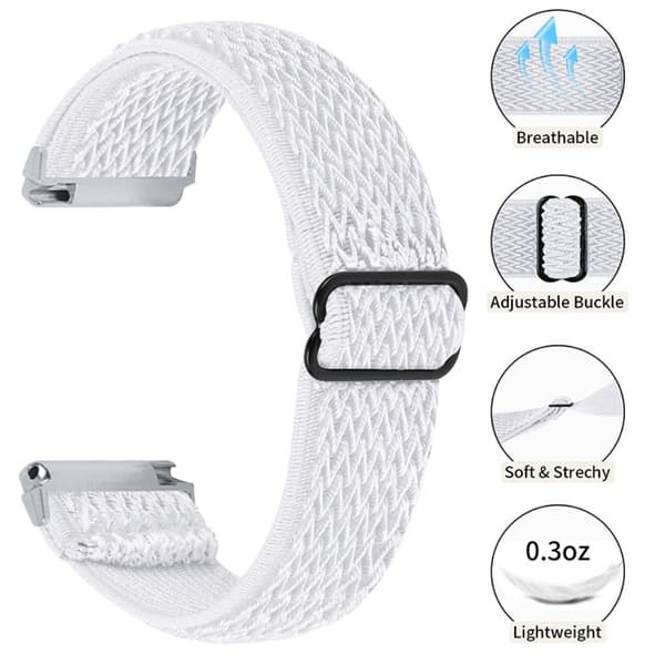 Vävd Nylonarmband Fitbit Versa/Versa 2 Vit