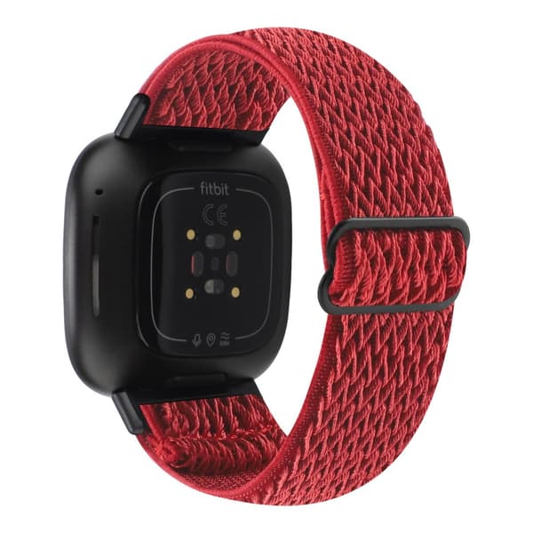 Vävd Nylonarmband Fitbit Versa 4/Sense 2 Röd