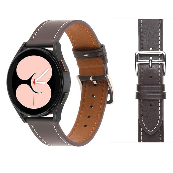 Klassiskt Läderarmband Samsung Galaxy Watch 5 40/44/Pro 45 mm Brun