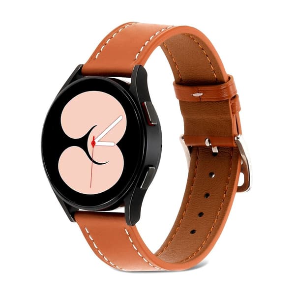Klassiskt Läderarmband Samsung Galaxy Watch 5 40/44/Pro 45 mm Cognac