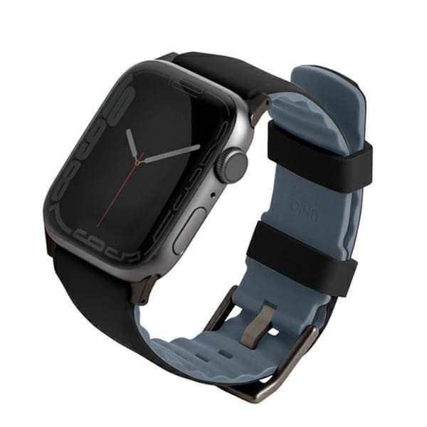 Uniq Apple Watch 4/5/6/7/8/SE/SE2 (38/40/41mm) Armband Silicon - Midnight Svart
