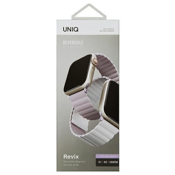 Uniq Apple Watch 4/5/6/7/8/SE/SE2 (38/40/41mm) Armband Reversible Magnetic - Vit