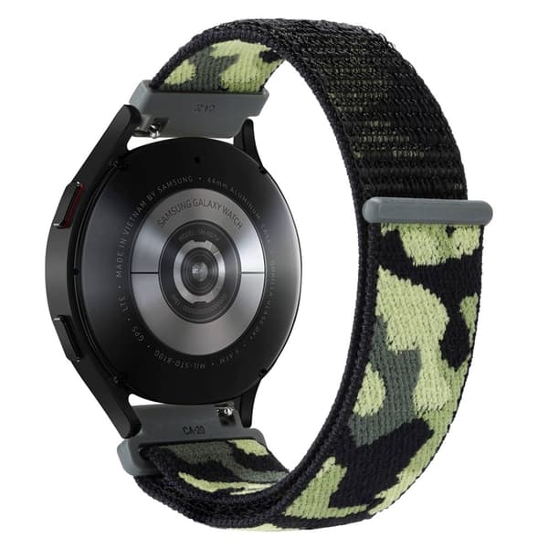 Nylonarmband Samsung Galaxy Watch 5 40/44/Pro 45mm Kamouflage Grön