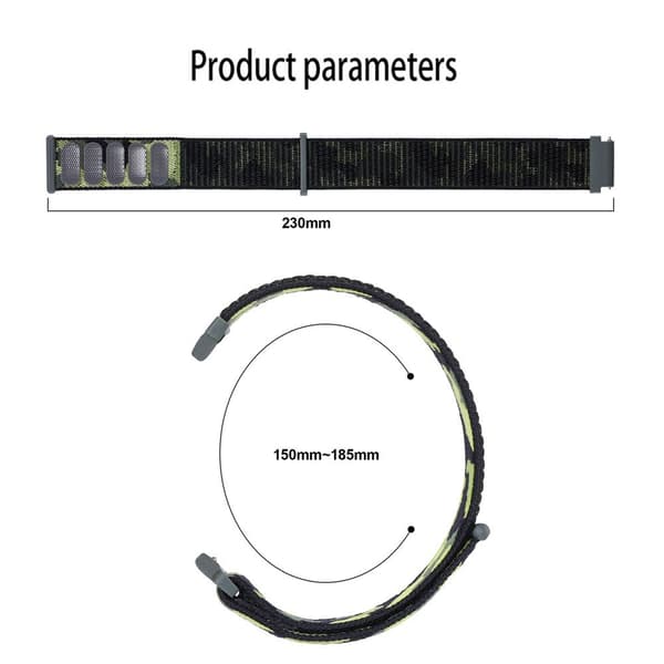 Nylonarmband Samsung Galaxy Watch 5 40/44/Pro 45mm Kamouflage Svart