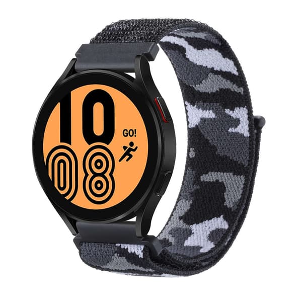 Nylonarmband Samsung Galaxy Watch 5 40/44/Pro 45mm Kamouflage Svart