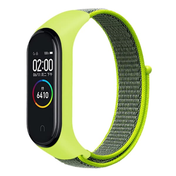 Nylonarmband Xiaomi Mi Band 5/6/7 Gul/Grön