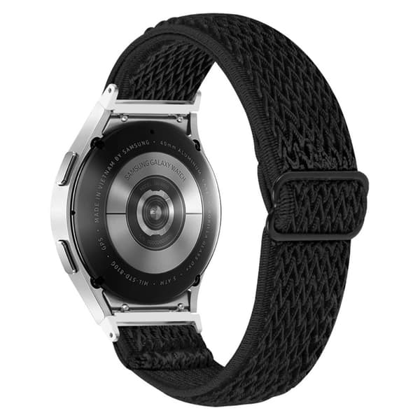 Vävd Nylonarmband Samsung Galaxy Watch 5 40/44/Pro 45mm Svart