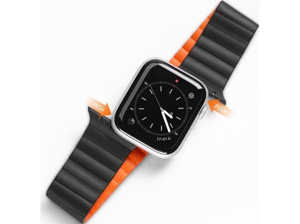 Dux Ducis Dux Ducis Magnetarmband för klocka 7 / 6 / 5 / 4 / 3 / 2 / SE (41 / 40 / 38 mm) magnetband svart och orange (kedjeversion)