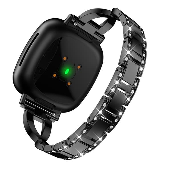 Rhinestone Kristallarmband Fitbit Versa 4/Sense 2 Svart