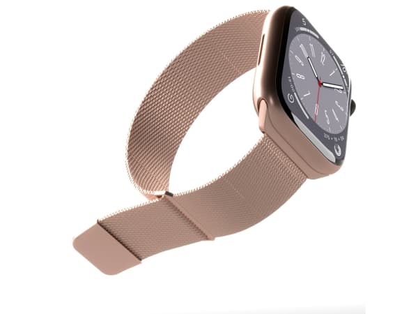 Puro Milanese - Slinga för smart klocka - 130 - 200 mm - rosa - för Apple Watch Hermès Series 7, Hermès Series 9, Nike Series 7, Series 10, Series 8,