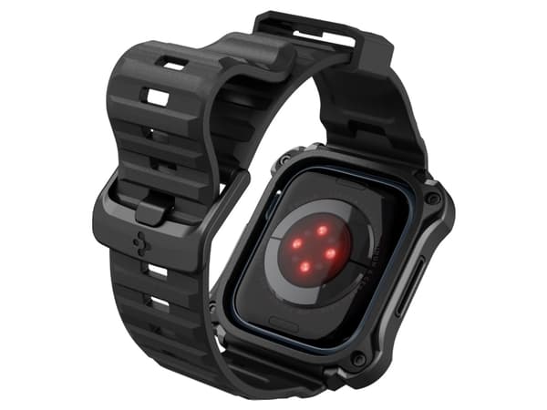 Spigen ACS05237, Ask, Smartwatch, Svart, Apple, Apple Watch Series 8 / 7 (45mm), Rostfritt stål, Termoplastisk polyuretan (TPU)