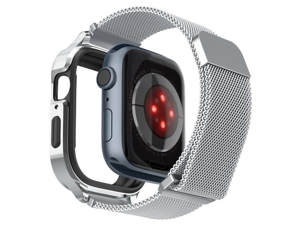 Spigen Metal Fit Pro, Spenne, Smartklokke, Sølv, Apple, Apple Watch Series 8 / 7 (45mm), Aluminium, Metall, Termoplastisk polyuretan (TPU)