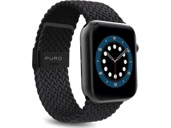 Puro Loop Band - Apple Watch flettet bånd 42/44/45 mm (svart)