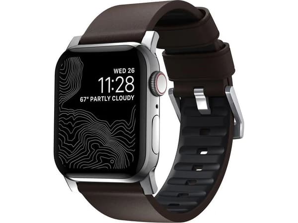 Nomad Pasek Active Strap Pro Brown, silver - AW 44/42 mm (NM1A4mSNW0)