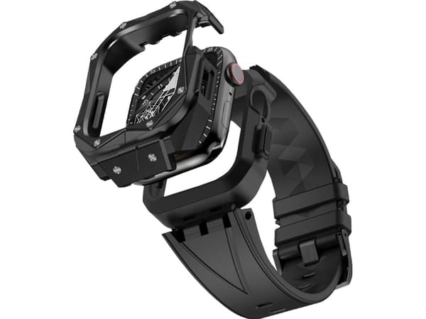 Kingxbar Kingxbar CYF140 2-i-1 pansarskal för Apple Watch SE, 6, 5, 4 (44 mm) i rostfritt stål med sorteringsarmband