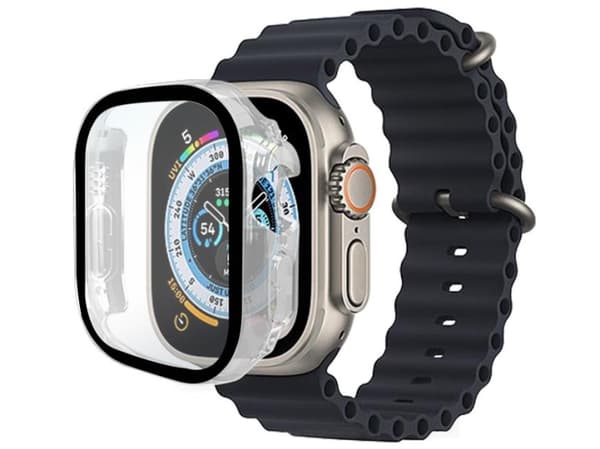 eSTUFF Titan Shield - Stötsskydd för smartwatch - full body - tempererat glas (9H) - klar - för Apple Watch Ultra