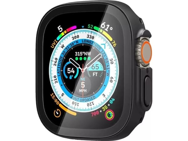 Spigen Thin Fit 360, Ask, Smartwatch, Svart, Apple, Apple Watch Ultra, Polykarbonat, Härdat glas