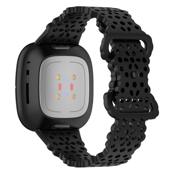 Flower Silikonarmband Fitbit Versa 3/Sense Svart
