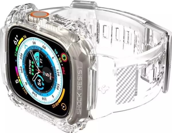 Spigen Rugged Armor Pro, Kotelo, Älykello, Läpinäkyvä, Apple, Watch Ultra (49mm), Termoplastinen polyuretaani (TPU)