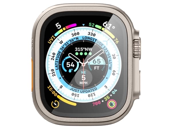Spigen AGL06161, Näytönsuoja, Älykello, Titaani, Apple, Watch Ultra (49mm), Metalli, Karkaistu lasi