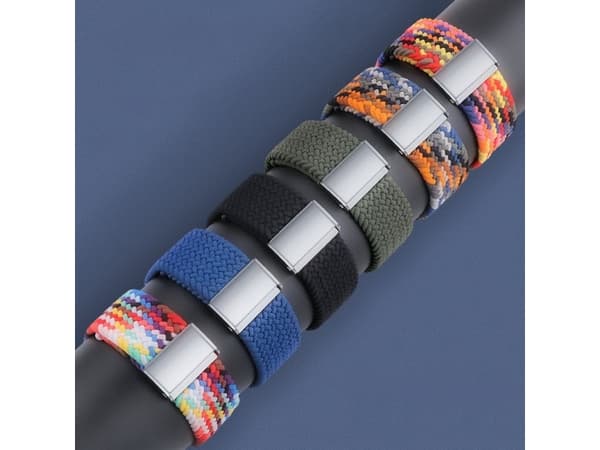 Reim stoffbånd for Watch Ultra / 8 / 7 / 6 / SE / 5 / 4 / 3 / 2 (49mm / 45mm / 44mm / 42mm) Flettet stoffrem Watch Armbånd Rød