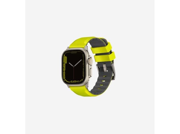 Uniq Strap Linus Kotelo Apple Watch 1/2/3/4/5/6/7/8/9/SE/SE2/Ultra 42/44/45/49 mm Airosoft Silikoni Lime/Lime Green Case