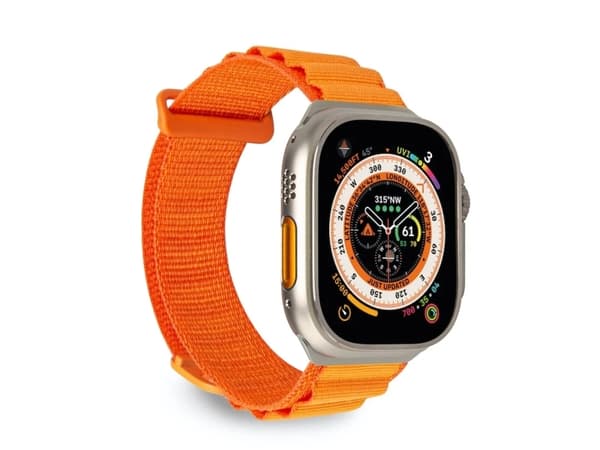 PURO PUAW44EXTREMEORA, Yhtye, Älykello, Oranssi, Apple, Apple Watch case 42, 44, 45, 49mm, Apple Watch Ultra, Nailon