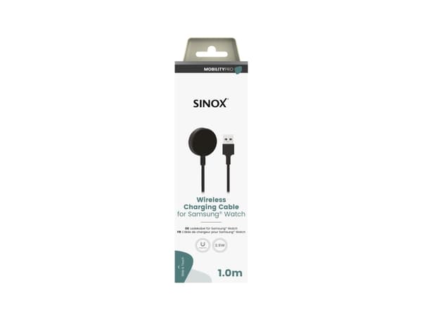 Sinox PRO trådløst ladekabel til Samsung® Watch. 1m. Sort