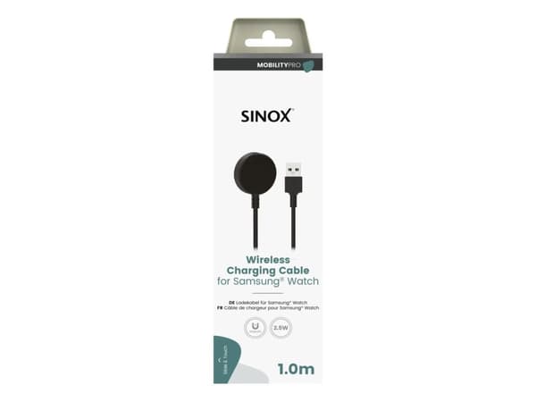 Sinox PRO trådløst ladekabel til Samsung® Watch. 1m. Sort
