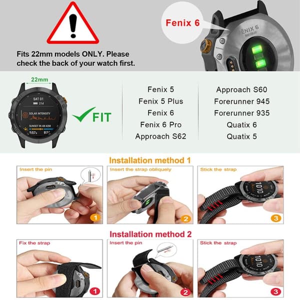 Watch Band Strap for Garmin Fenix 6 / Galaxy Watch 3 etc etc