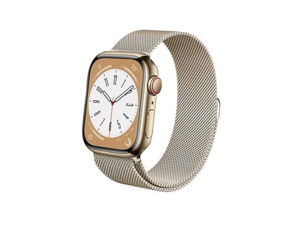 Crong Milano Steel - Ruostumattomasta teräksestä valmistettu hihna Apple Watchille 38/40/41 mm (samppanjaa)