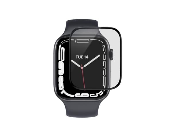 eSTUFF Titan Shield - Skjermbeskyttelse for smart armbåndsur - flexible, hybrid - glass - rammefarge svart - for Apple Watch (40 mm)