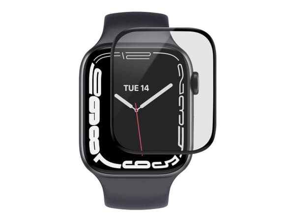 eSTUFF Titan Shield - Skjermbeskyttelse for smart armbåndsur - flexible, hybrid - glass - rammefarge svart - for Apple Watch (40 mm)