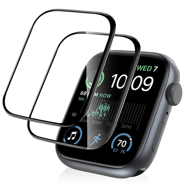 Apple Watch Series 7/8 41/45mm Skärmskydd PET Svart ram (3-pack)