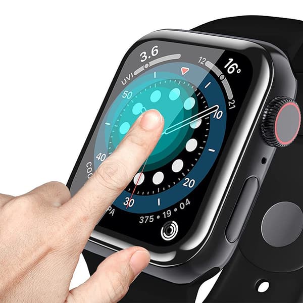 Apple Watch Series 7/8 41/45mm Skärmskydd PET Svart ram (3-pack)
