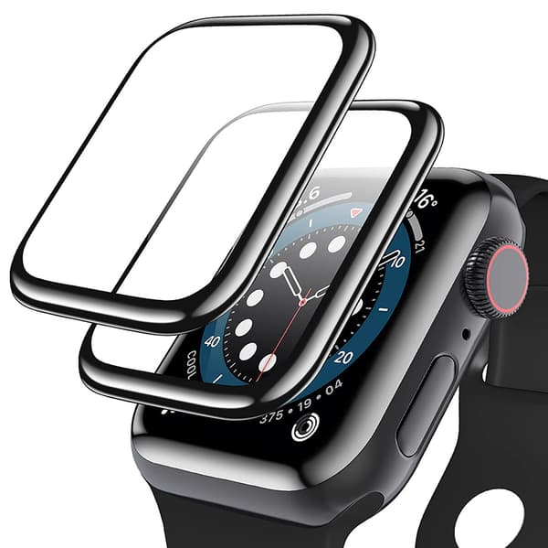 Apple Watch Series 7/8 41/45mm Skärmskydd PET Svart ram (3-pack)